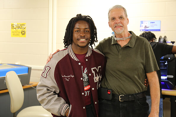 NFC Dual Enrollment Student Taylen Fagin-Parrish and AMPT Instructor Bill Eustace